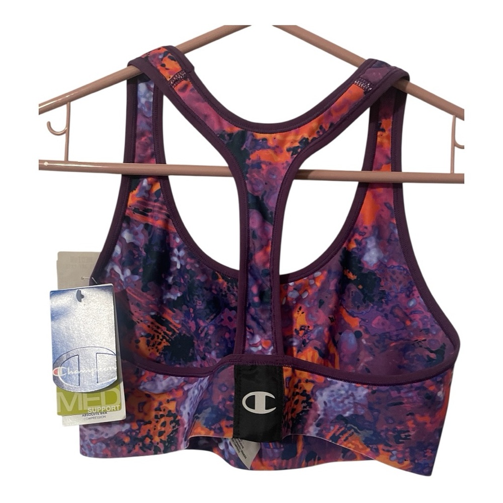 Champion Abstract Purple and Orange Sports Bra - Picture 2 of 2
